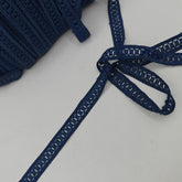 10 meter Navy Jour Echelle Lace 15mm 100% Cotton